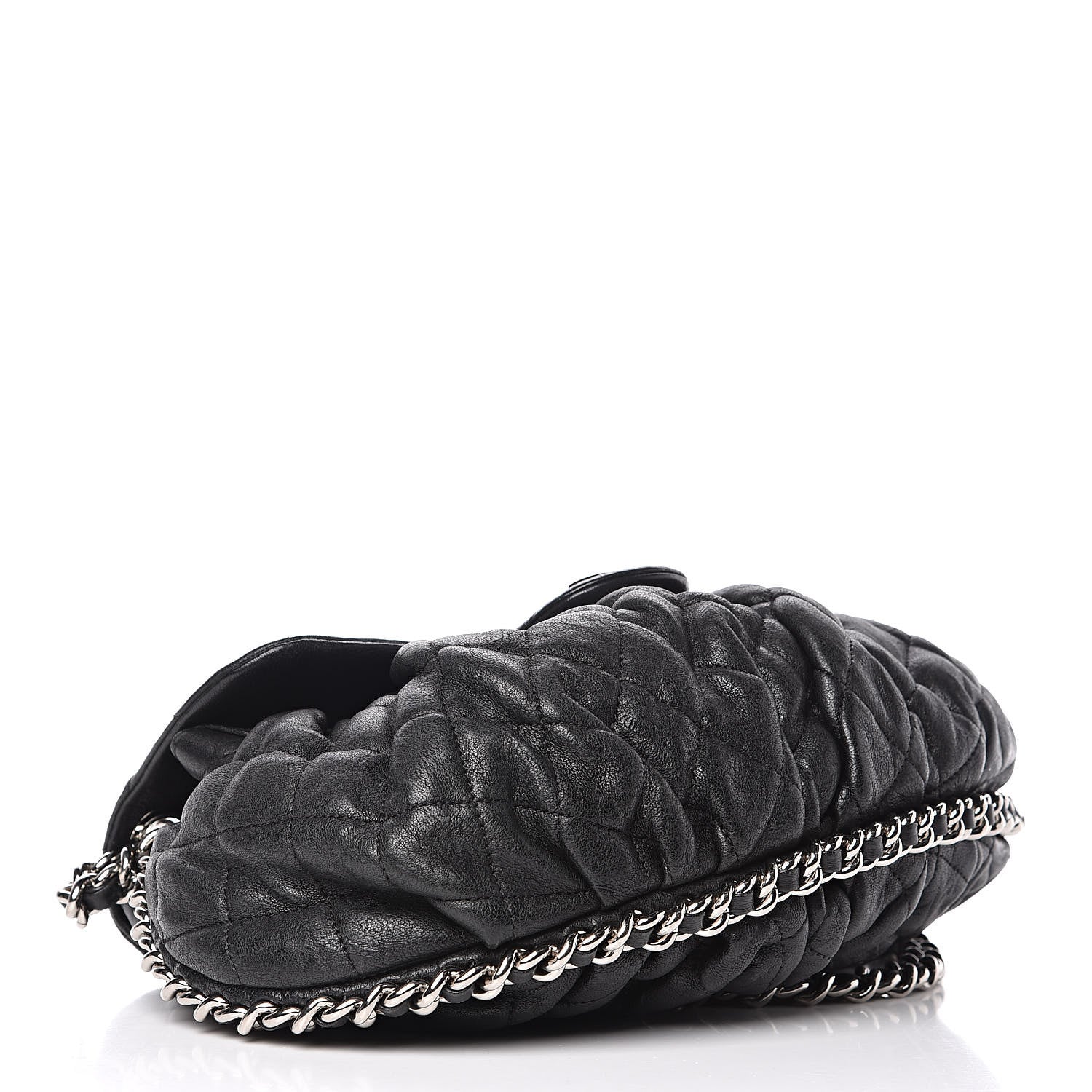 Chanel Washed Lambskin Quilted Medium Chain Around Messenger Black 4 of 15