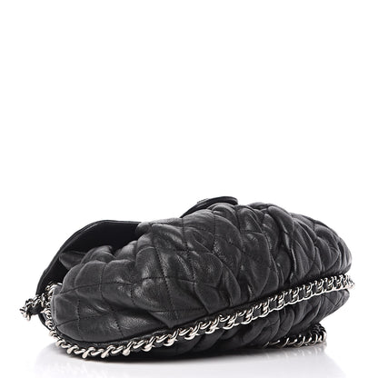 Chanel Washed Lambskin Quilted Medium Chain Around Messenger Black 4 of 15