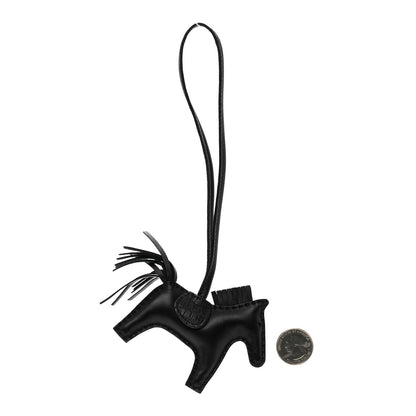 Hermes Milo Lambskin Matte Alligator Touch Grigri Rodeo Horse Bag Charm PM So Black 2 of 4