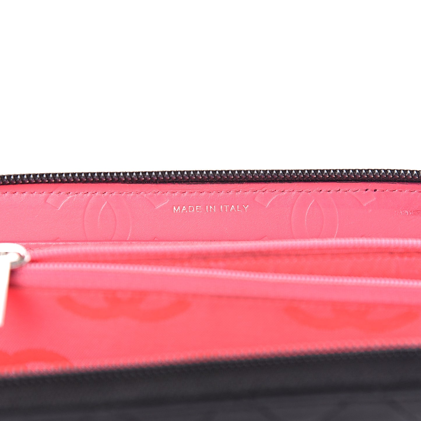 Calfskin Quilted Cambon Large Gusset Zip Around Wallet Black