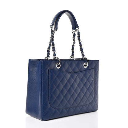 Chanel Caviar Quilted Grand Shopping Tote GST Dark Navy Blue 3 of 8