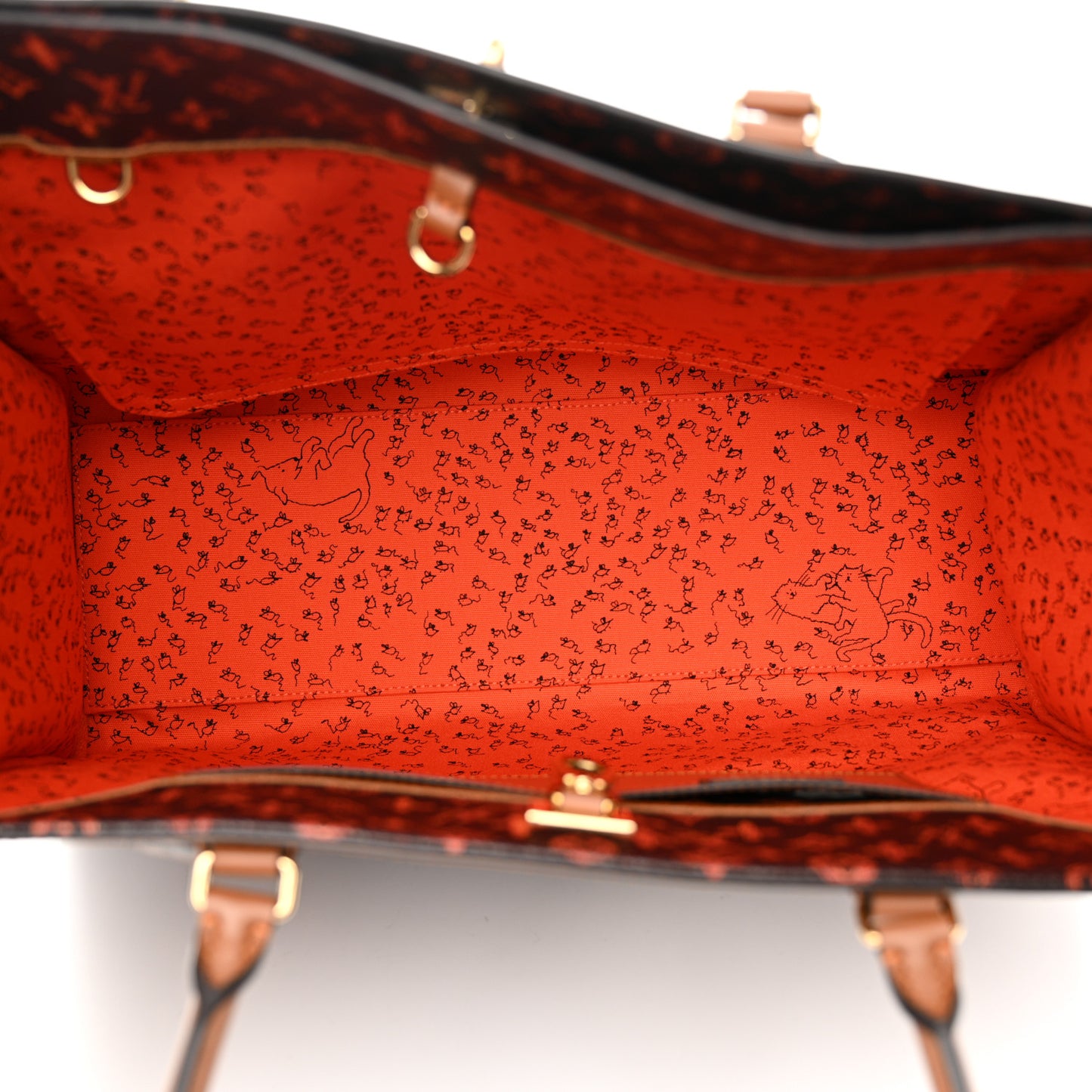 Calfskin Catogram City Steamer Cabas XXL Orange Marron