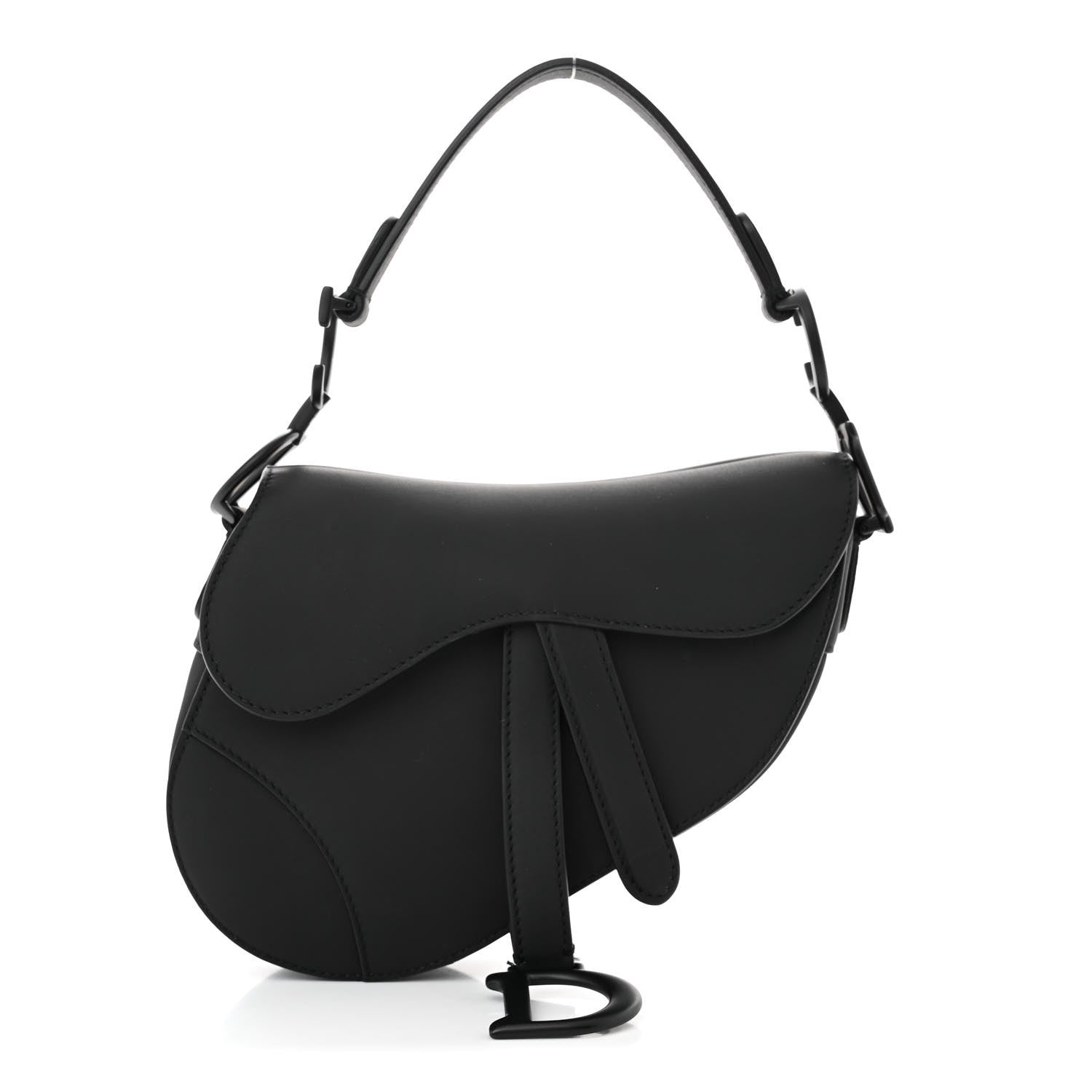 Christian Dior Ultra Matte Calfskin Mini Saddle Bag Black 1 of 10