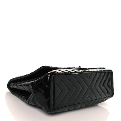 Chanel Patent Chevron Quilted Maxi Single Flap Black 4 of 11