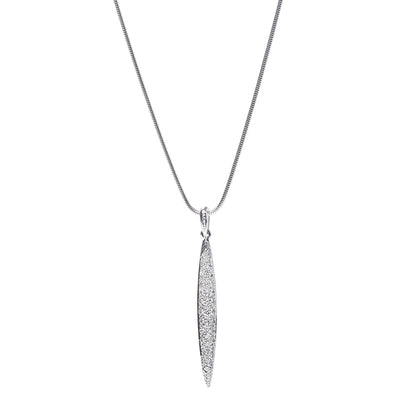Tiffany 18K White Gold Diamond Feather Pendant Necklace 4 of 6