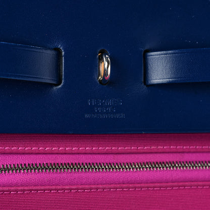 Hermes Toile Vache Hunter Herbag Zip 39 MM Magnolia Bleu Saphir 7 of 11