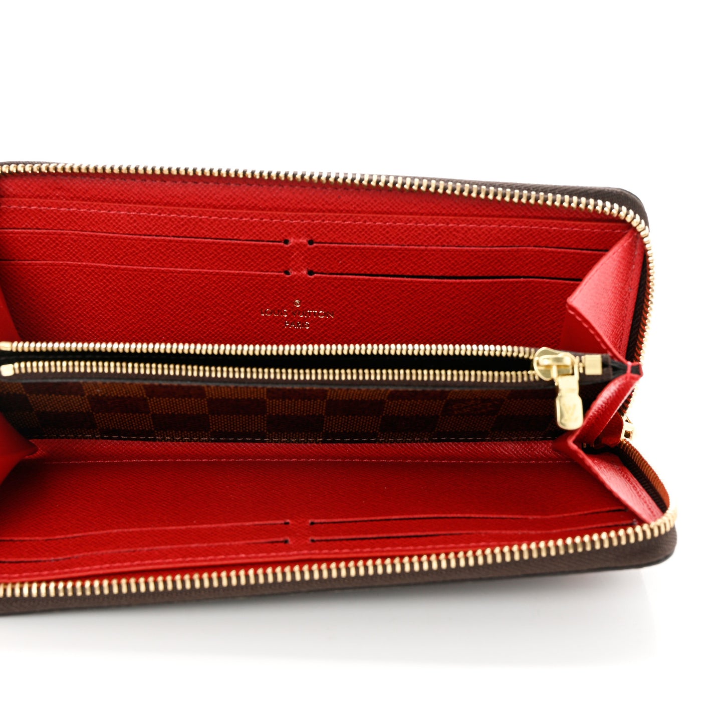 Damier Ebene Clemence Wallet Cherry