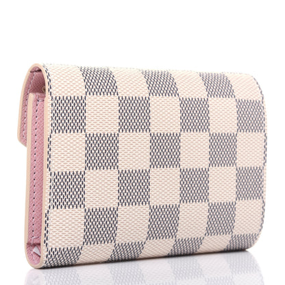 Louis Vuitton Damier Azur Victorine Wallet Rose Ballerine 3 of 9