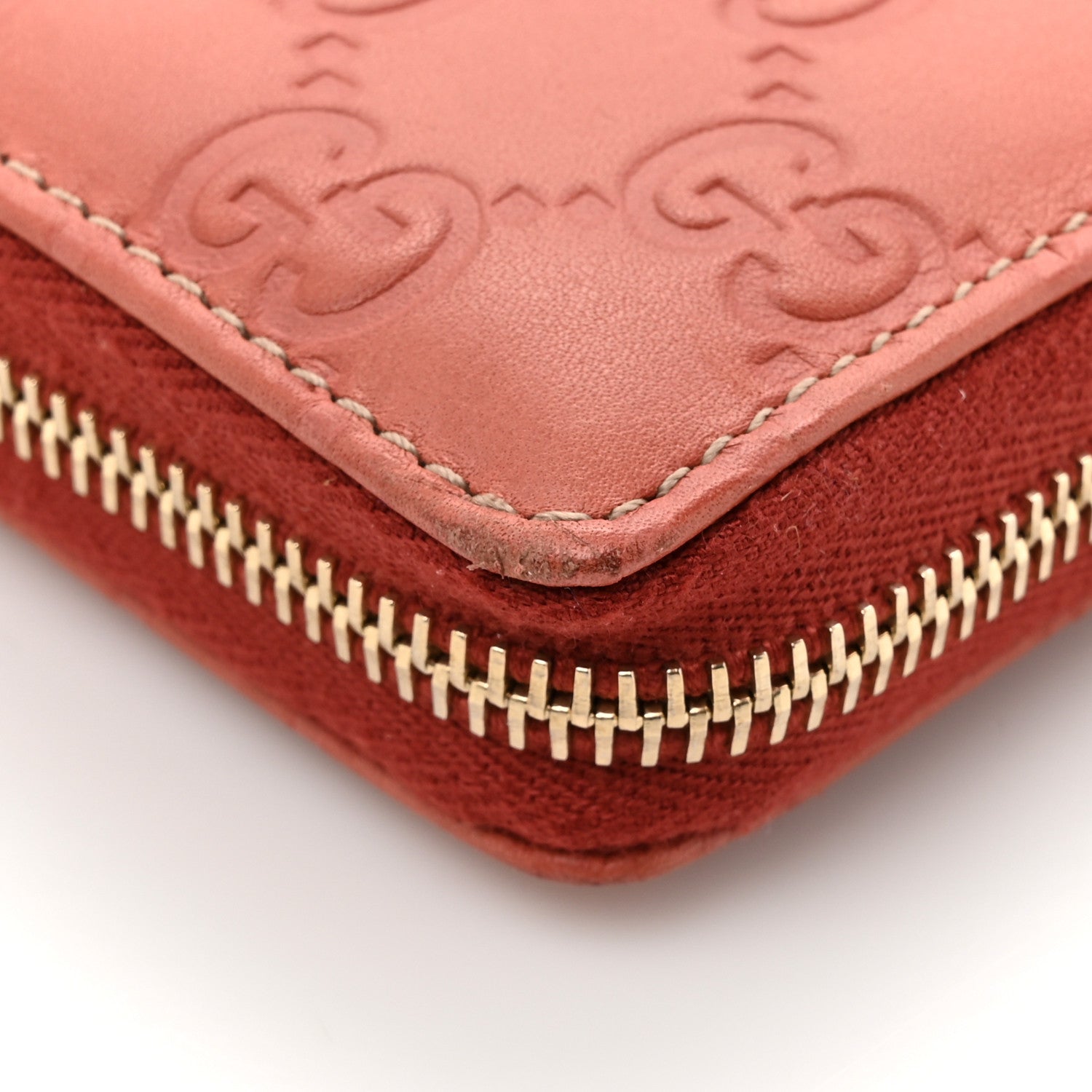 Gucci Guccissima GG Pierce Zip Around Wallet Coral 14 of 18