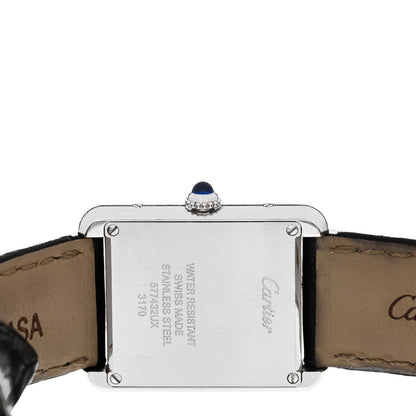 Cartier Stainless Steel Alligator 24mm Tank Solo Quartz Watch 4 of 5