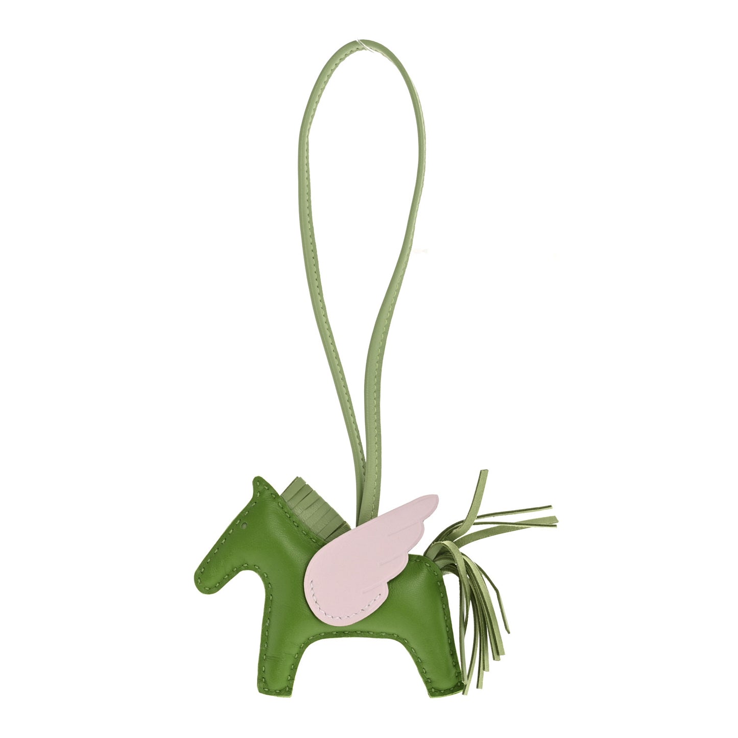 Milo Lambskin Grigri Rodeo Pegase Horse Bag Charm PM Vert Yucca Vert Criquet Mauve Pale