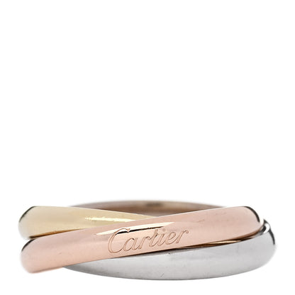 Cartier 18K Pink Yellow White Gold Small Trinity Ring 48 4.5 1 of 6
