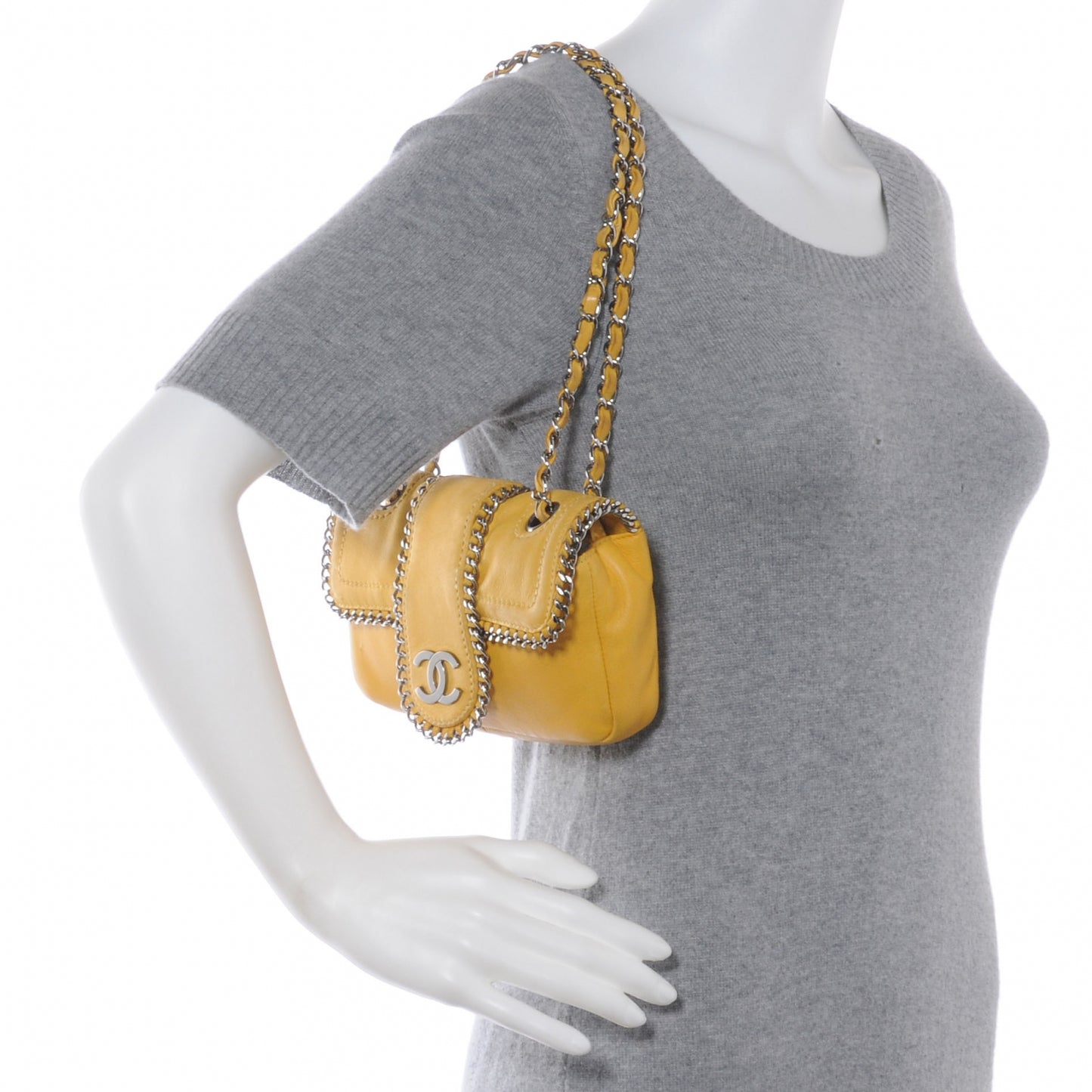 Lambskin Mini Madison Flap Yellow