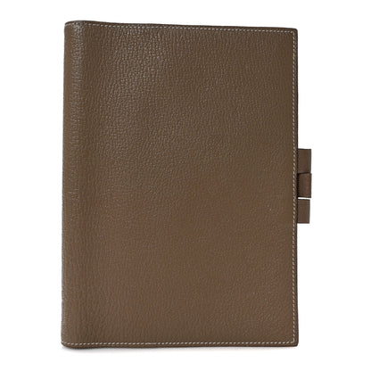 Hermes Chevre Mysore Globe Trotter Agenda Cover PM Etoupe 1 of 7