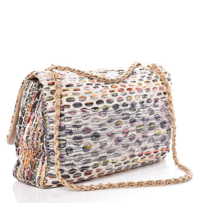 Chanel Tweed Quilted Cuba Single Flap Ecru Orange Lilac 3 of 12