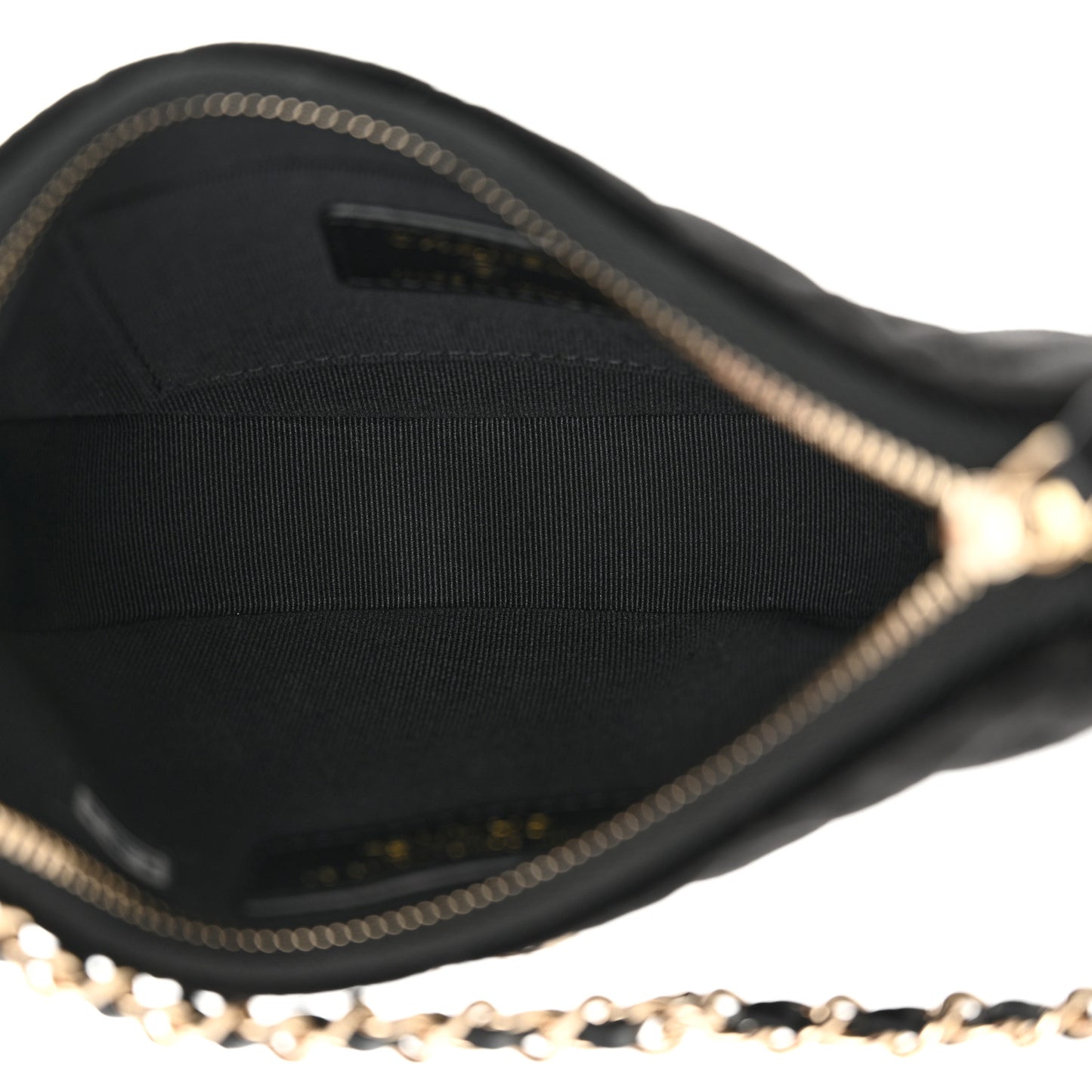 Velvet Crystal Quilted Chain Hobo Black