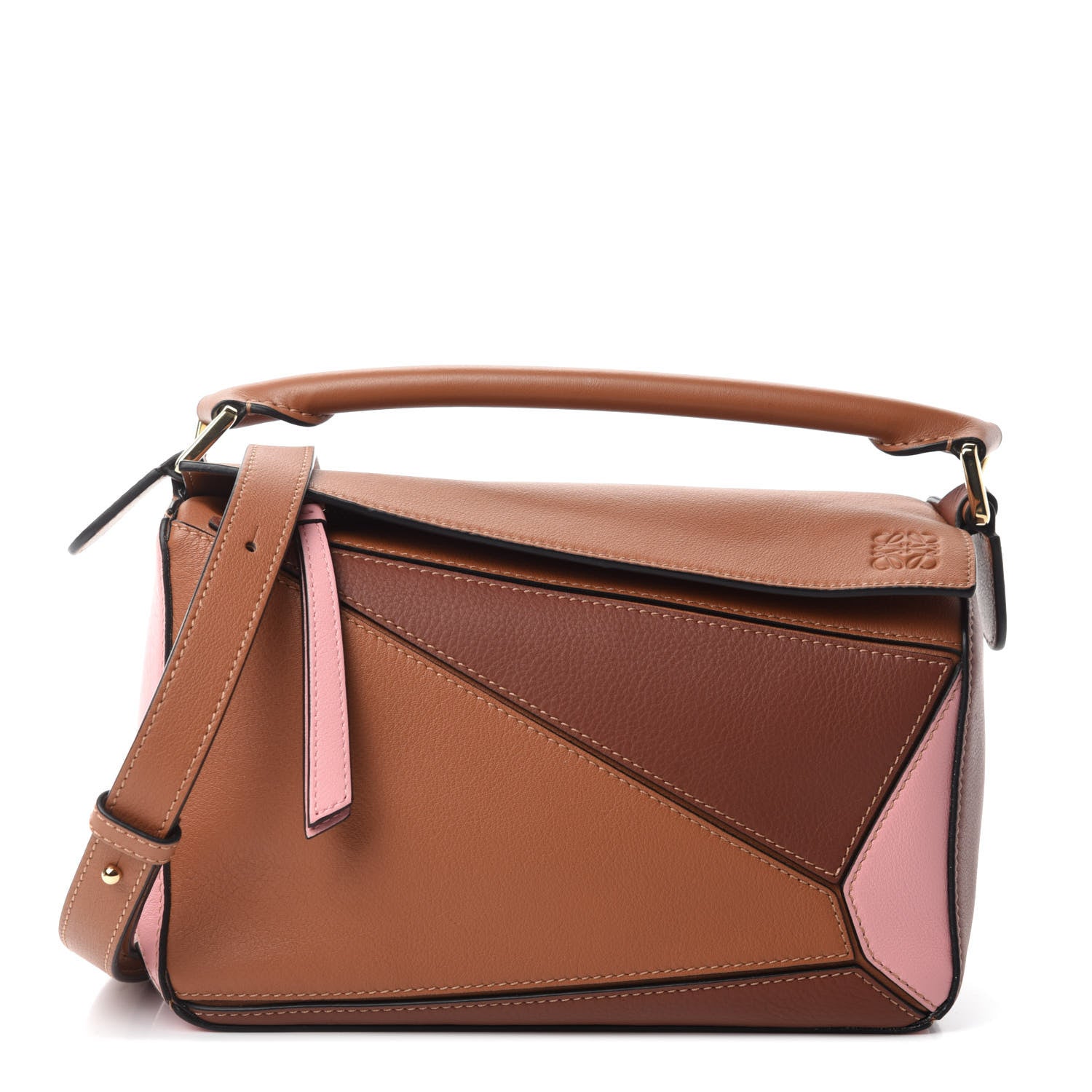 Loewe Calfskin Small Puzzle Bag Tan Medium Pink 1 of 9