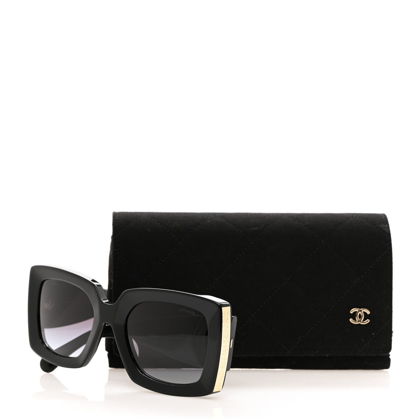 Acetate Rectangle Sunglasses 5435-A Black
