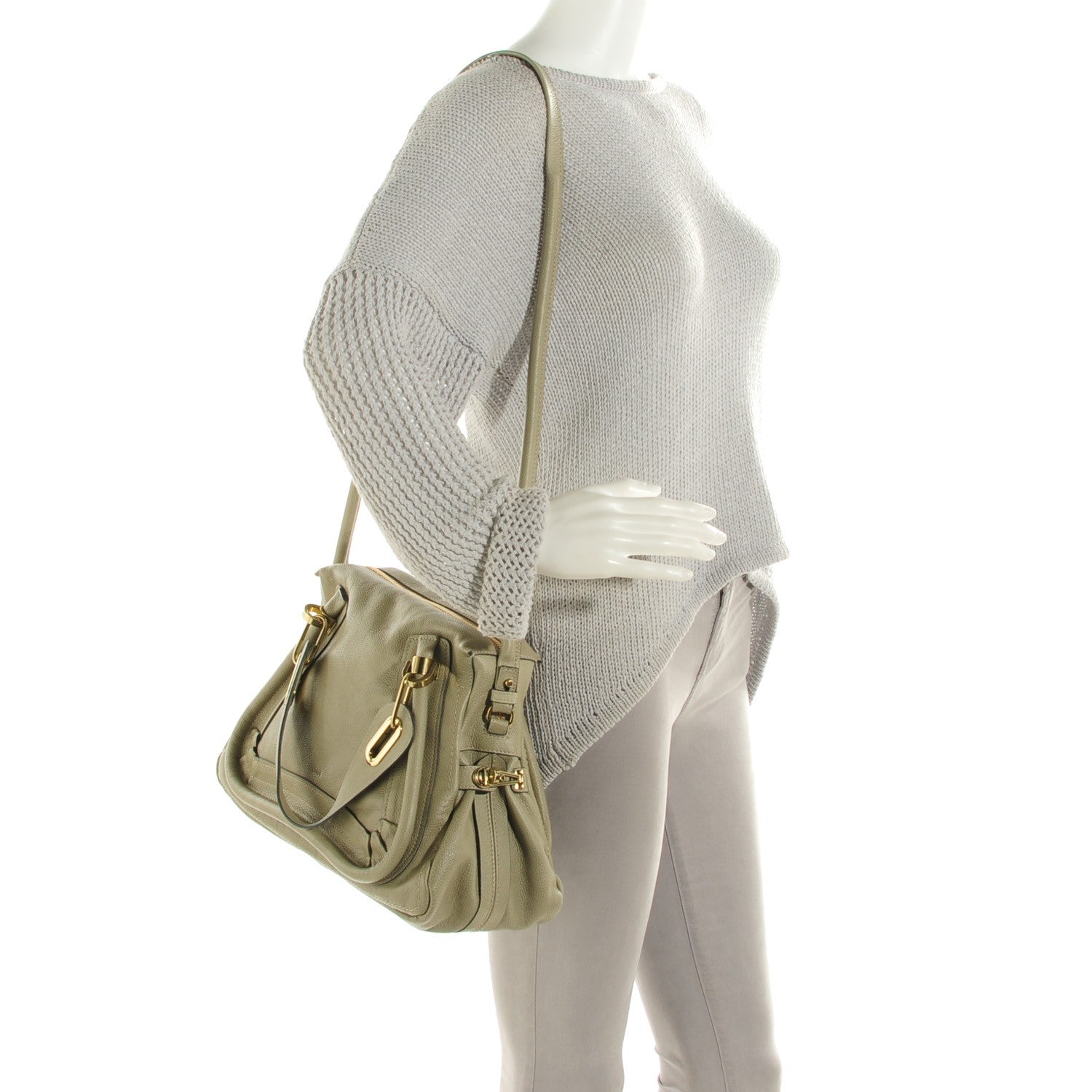 Chloe Calfskin Medium Paraty Baobab Green 2 of 8
