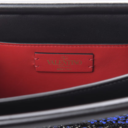 Valentino Garavani Nappa Beaded Embellished Carry Secrets Clutch Blue 6 of 9