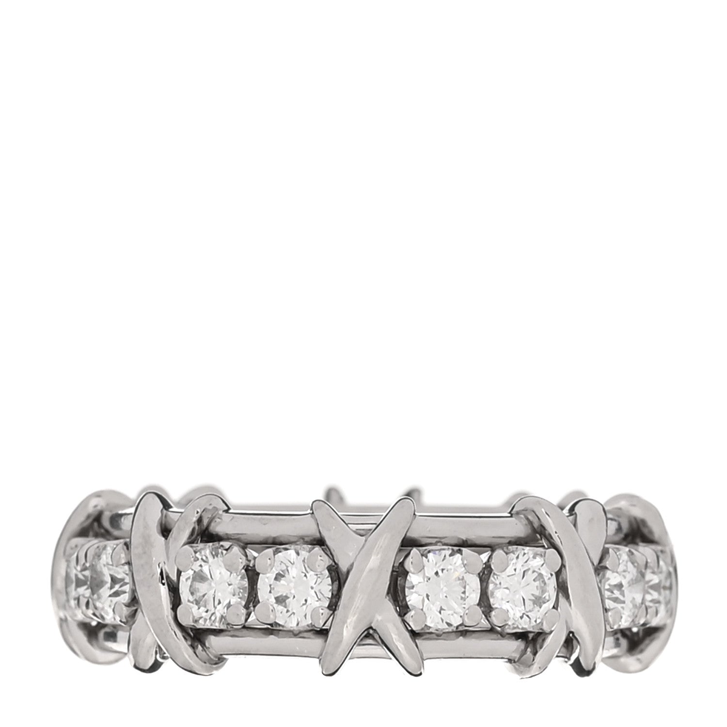 Tiffany Platinum Diamond Schlumberger Sixteen Stone Ring 52 6 1 of 5