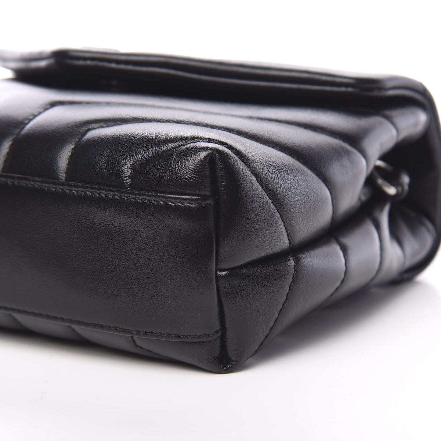 Calfskin Y Quilted Monogram Toy Loulou Crossbody Bag Black