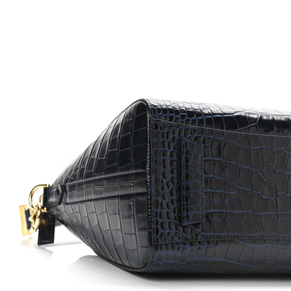 Givenchy Calfskin Crocodile Embossed Small Antigona Navy 8 of 9