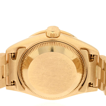 Rolex 18K Yellow Gold Diamond Bezel Emerald 26mm Datejust President Watch Champagne 69078 4 of 5