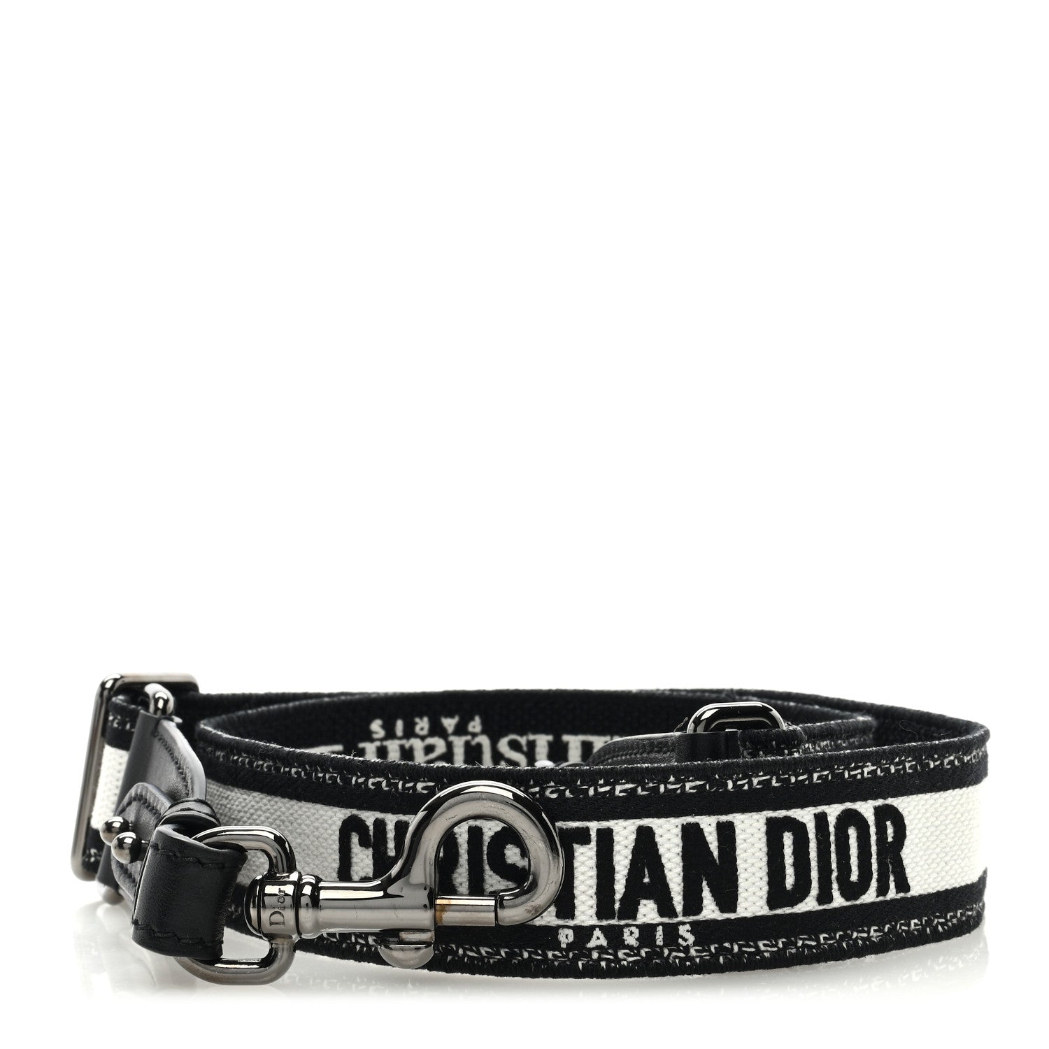 Christian Dior Canvas Embroidered Shoulder Strap Black Ultramatte 1 of 4