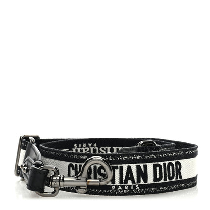 Christian Dior Canvas Embroidered Shoulder Strap Black Ultramatte 1 of 4
