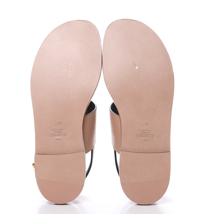 Valentino Garavani Grainy Cowhide Vlogo Slingback Flat Thong Sandals 36.5 Rose Cannelle 8 of 9