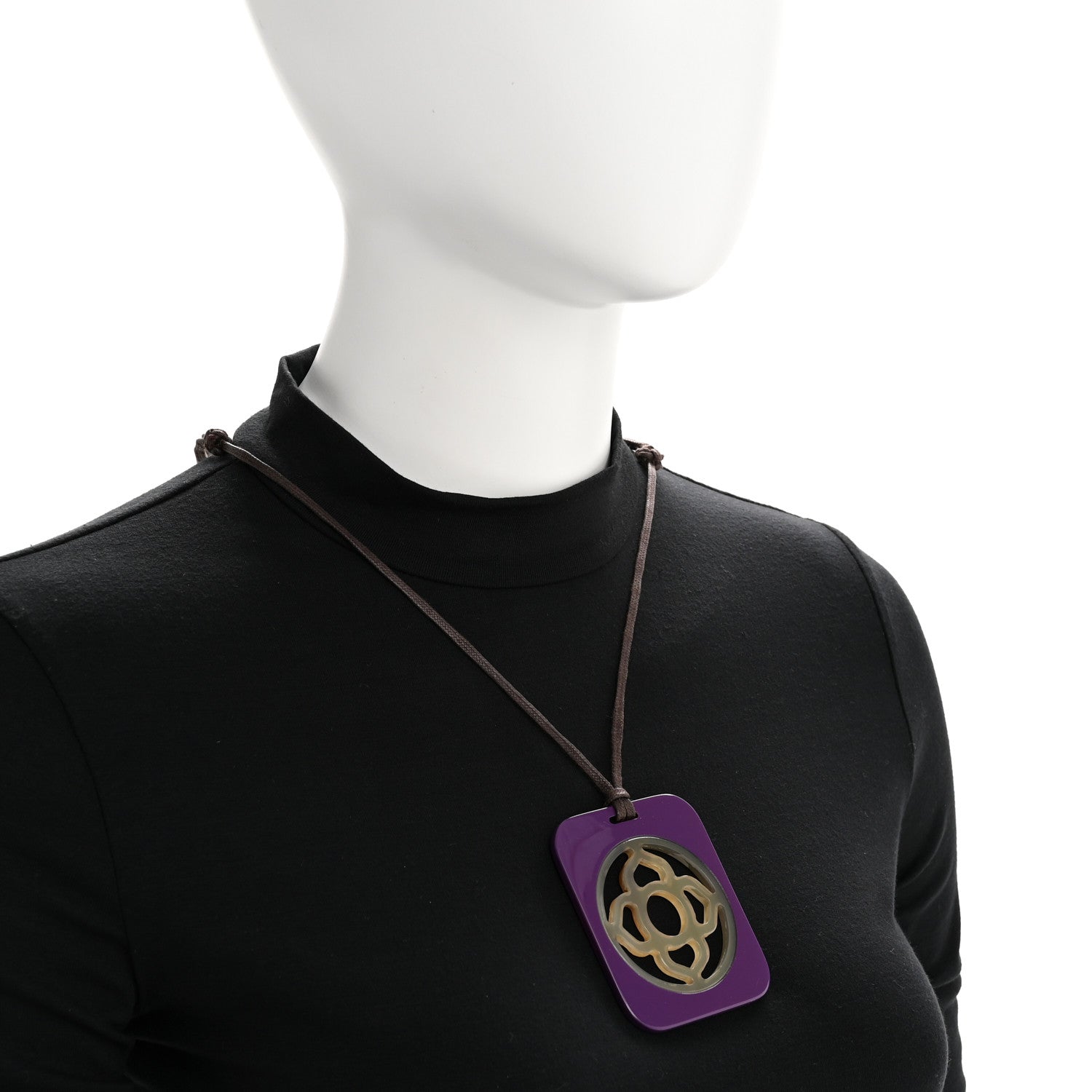 Hermes Buffalo Horn Lacquer Lift Necklace 2 of 8