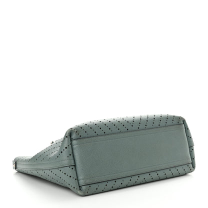 Chanel Perforated Grained Calfskin Small Shopping Tote Green 5 of 16
