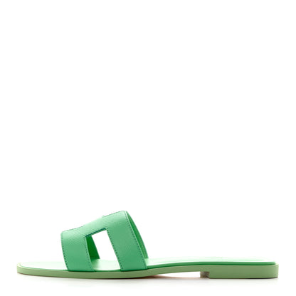 Hermes Epsom Oran Sandals 40 Vert Pomme 1 of 9