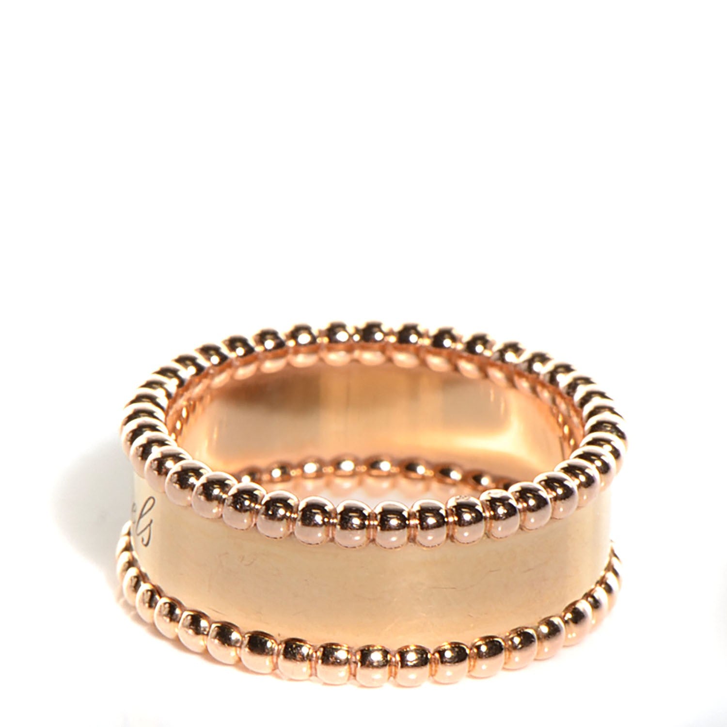 Van Cleef & Arpels 18K Rose Gold Perlee Signature Ring 52 6 6 of 6