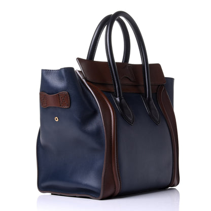 Celine Smooth Calfskin Mini Tri-Color Luggage Navy 3 of 10