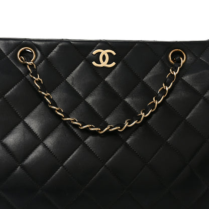 Chanel Lambskin Quilted Small Shopping Tote Black 8 of 10