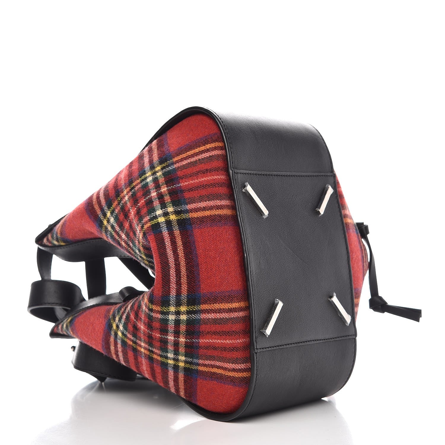 Loewe Wool Calfskin Small Hammock Shoulder Bag Black Red Tartan 6 of 9