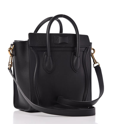 Celine Smooth Calfskin Nano Luggage Black 3 of 9