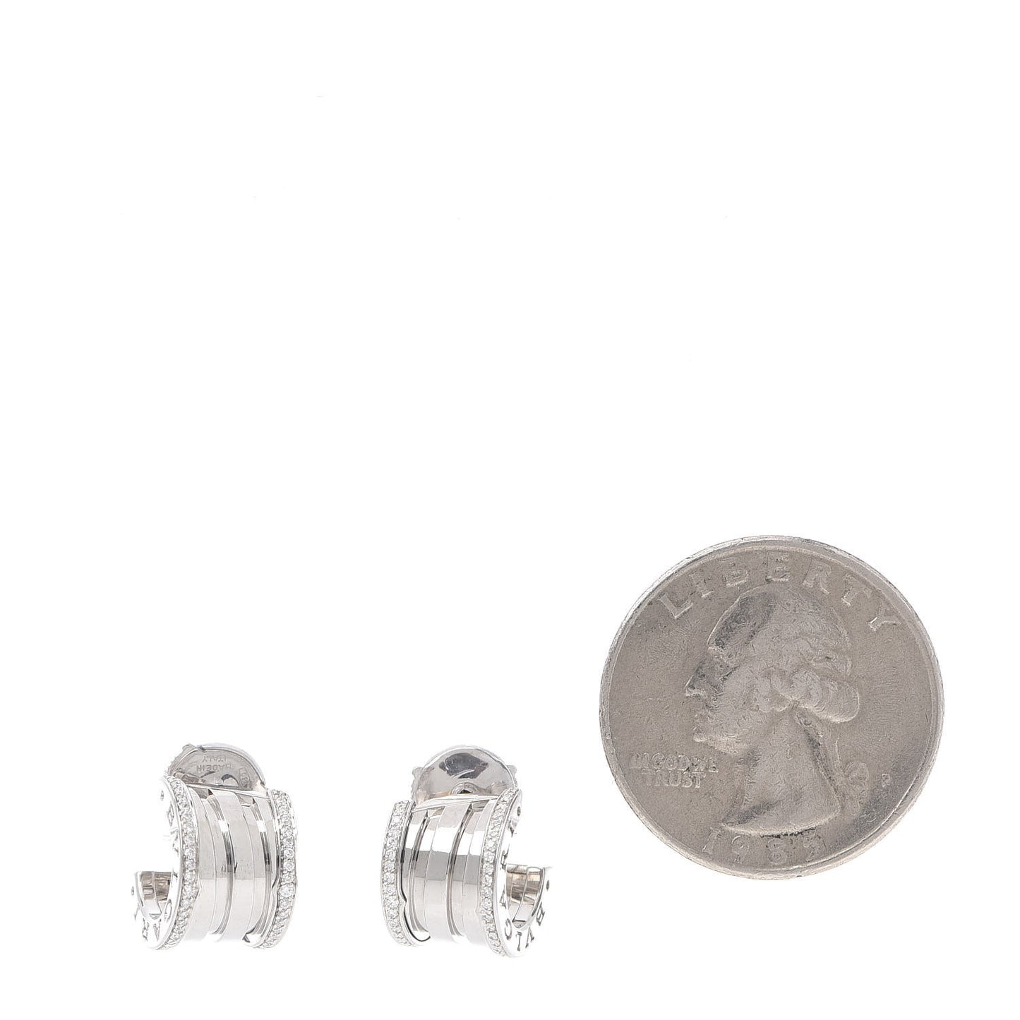 18K White Gold Diamond B.Zero1 Hoop Earrings