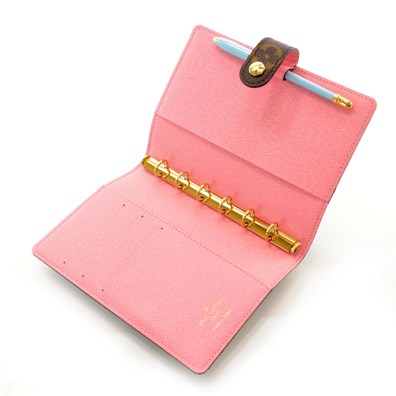 Louis Vuitton Monogram Illustre Small Ring Agenda Rose w Pen 5 of 10