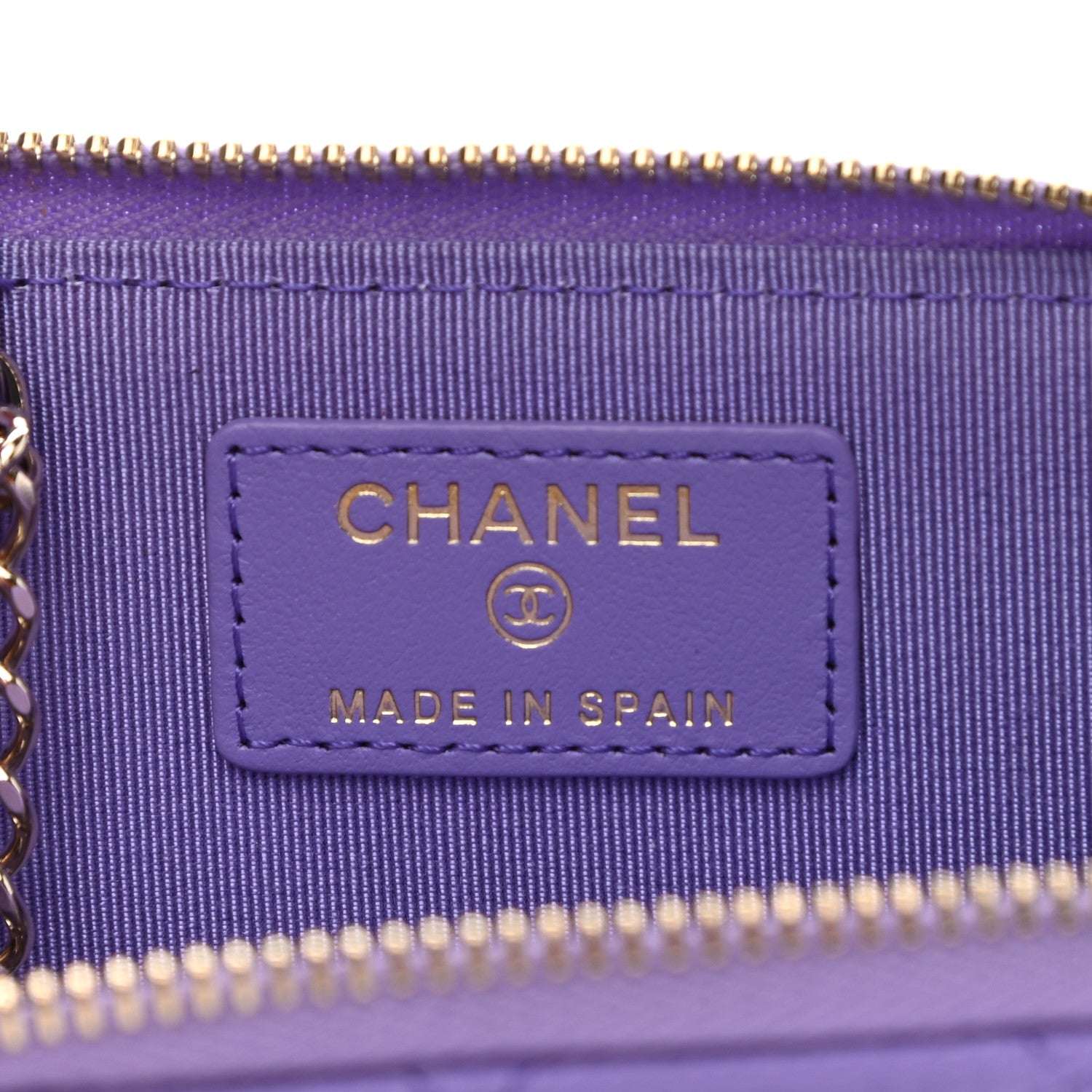 Chanel Caviar Quilted Zipped Key Holder Case Purple 6 of 7