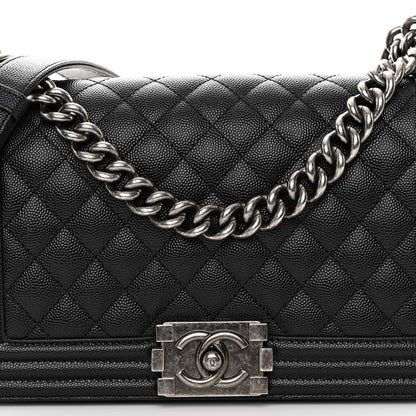 Chanel Caviar Quilted Medium Boy Flap Black 8 of 10