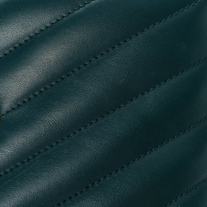 Saint Laurent Calfskin Y Quilted Monogram Small Loulou Chain Satchel Green 9 of 10