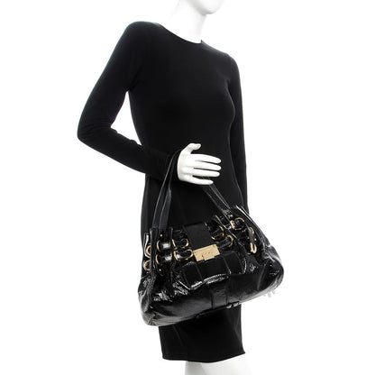 Jimmy Choo Crushed Patent Riki Bag Black 2 of 6