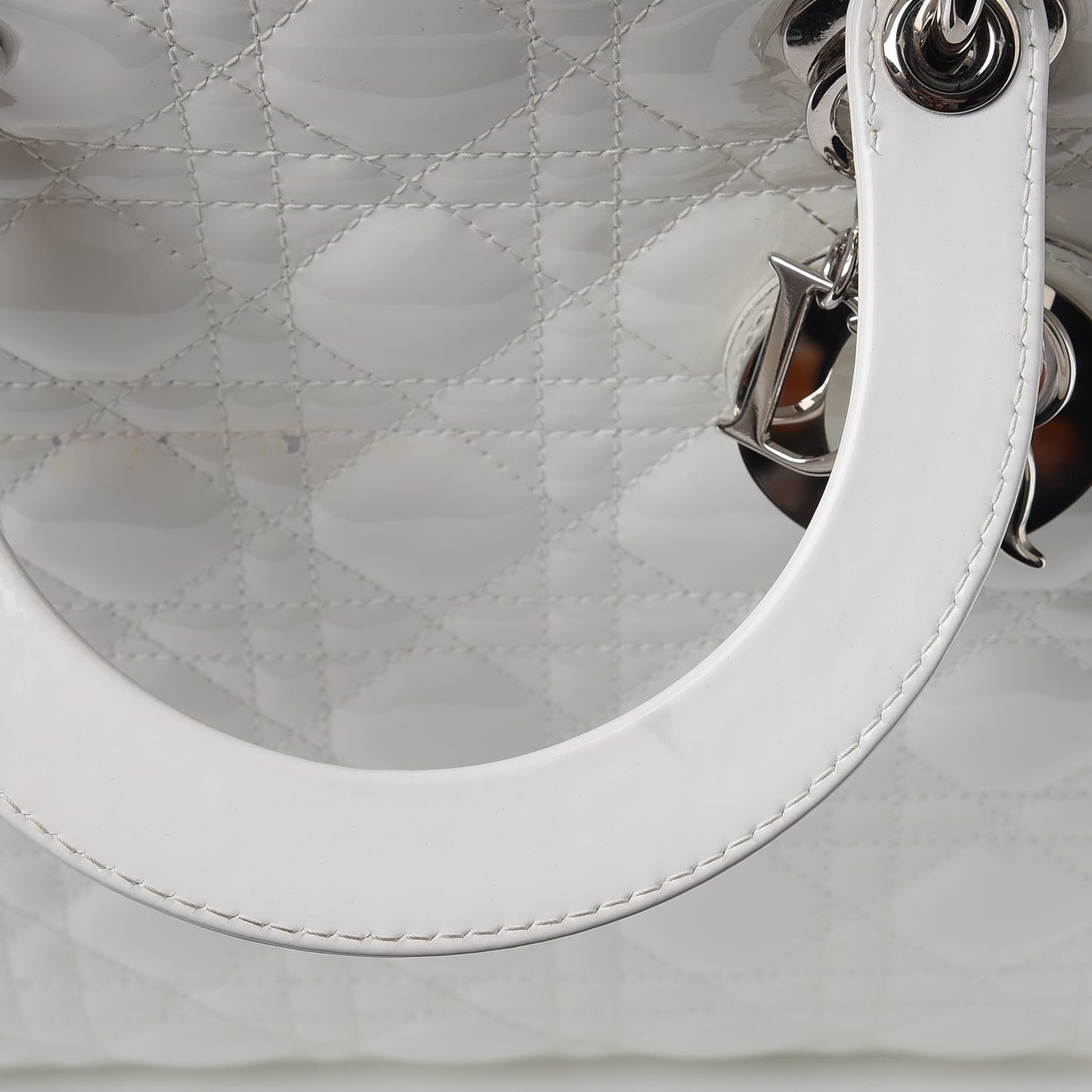 Patent Cannage Large Lady Dior White