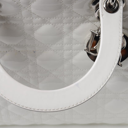 Christian Dior Patent Cannage Large Lady Dior White 9 of 10