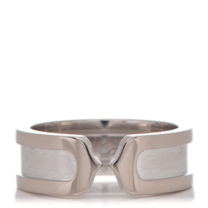 Cartier 18K White Gold 7mm C De Ring 50 5.25 1 of 6