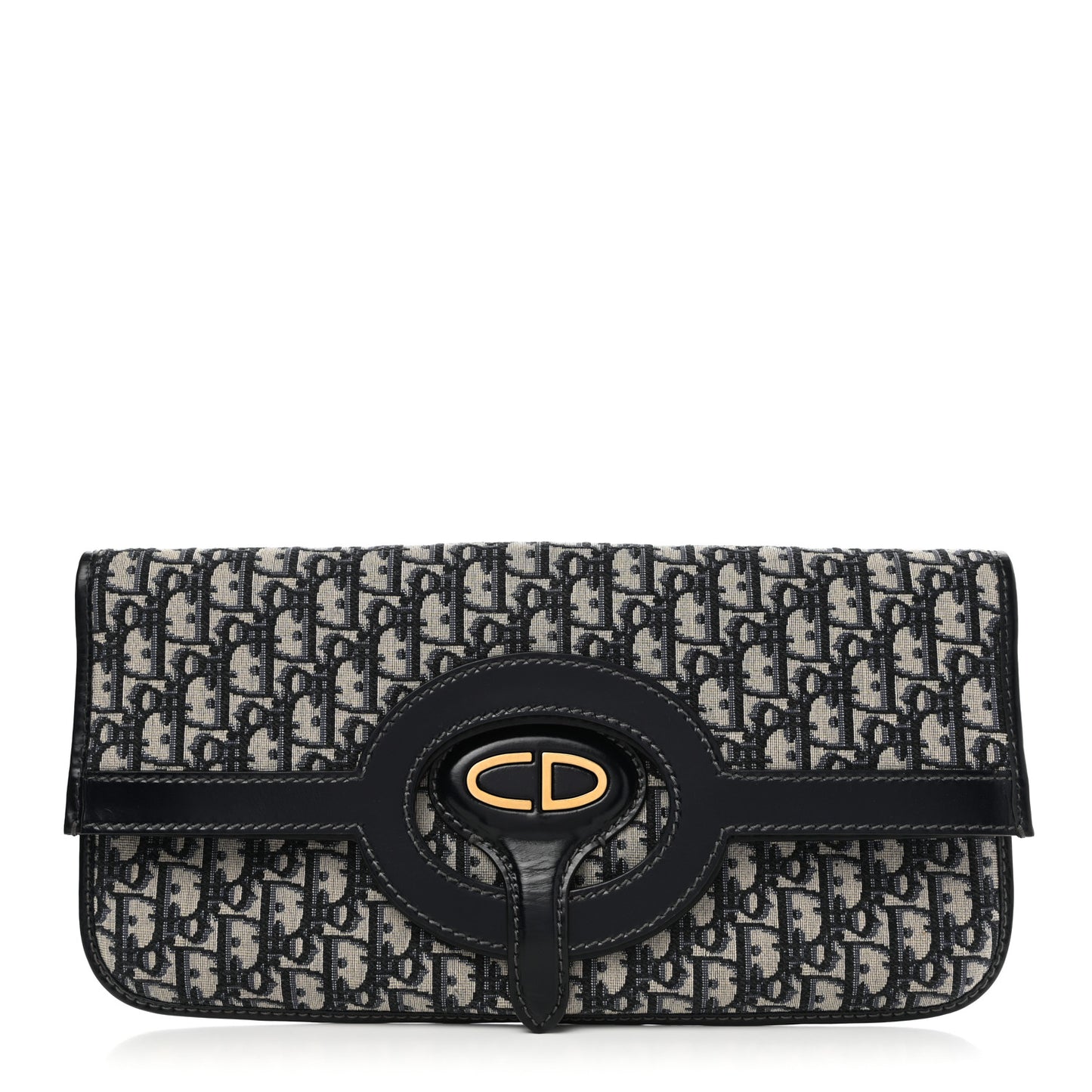 Oblique Fold Over Clutch Blue