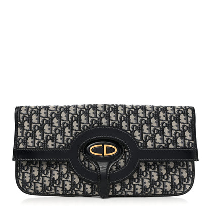 Christian Dior Oblique Fold Over Clutch Blue 1 of 8